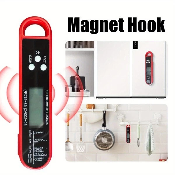 Meat Thermometer Digital LCD Outside Grill Kitchen Food Cooking BBQ Grilling