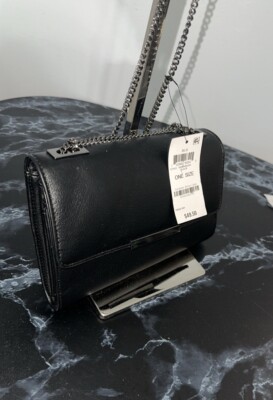 INC INTERNATIONAL CONCEPTS Handbag Black Chain Crossbody Bag AUTHENTIC NWT