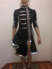 Ballroom Latin Dance Dress Navy Blue Made with Swarovski Crystals