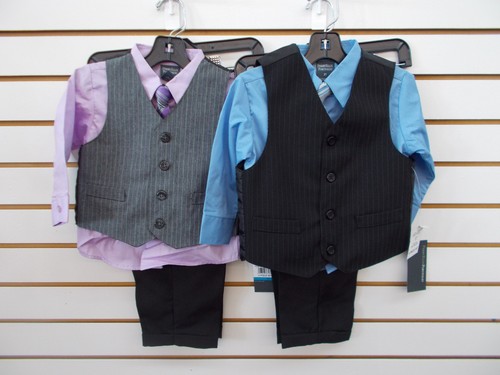 Infant, Toddler, & Boys Perry Ellis Purple or Blue 4pc Vest Suit Size 12mo - 5 - 第 1/21 張圖片