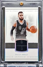 2016-17 Patty Mills National Treasures Game-Used Tag 1/3
