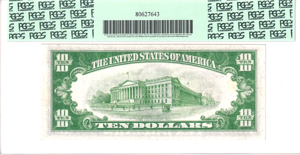 1934-A $10 FRN MULE New York PCGS Choice About New 55 #B16596132B - Image 2 of 2