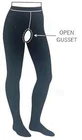 100 Denier Opaque Crotchless Open Gusset  Black & Natural Tight Hygienic Wear