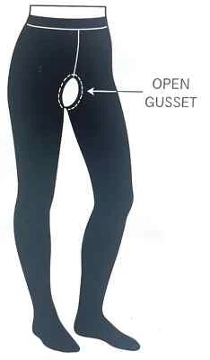 MYSASI 100 Denier Opaque Crotchless Open Crotch Black Tight Hygienic Wear