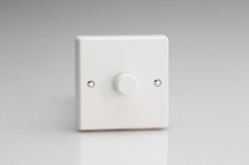 Varilight White Dimmer White knob 1-Gang 2-Way Push-On/Off Rotary LED Dimmer