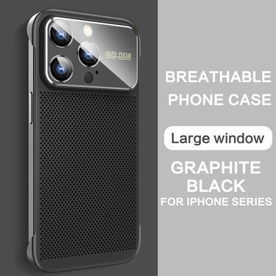 Lens Protection PC Heat Dissipation Phone Case For iPhone 14 13 12 11 15 Pro Max