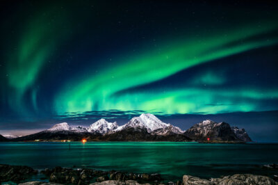 Art Wall Decor Canvas Prints Aurora Borealis Northern Lights Scenery Painting