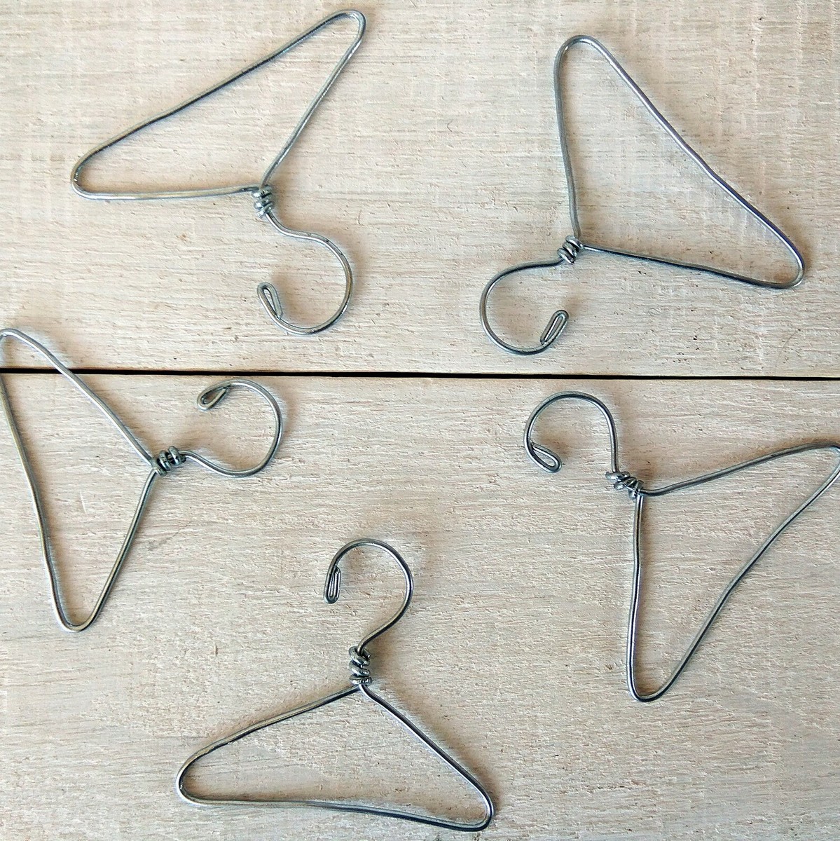Miniature clothes hangers set of 5, handmade dollhouse wardrobe