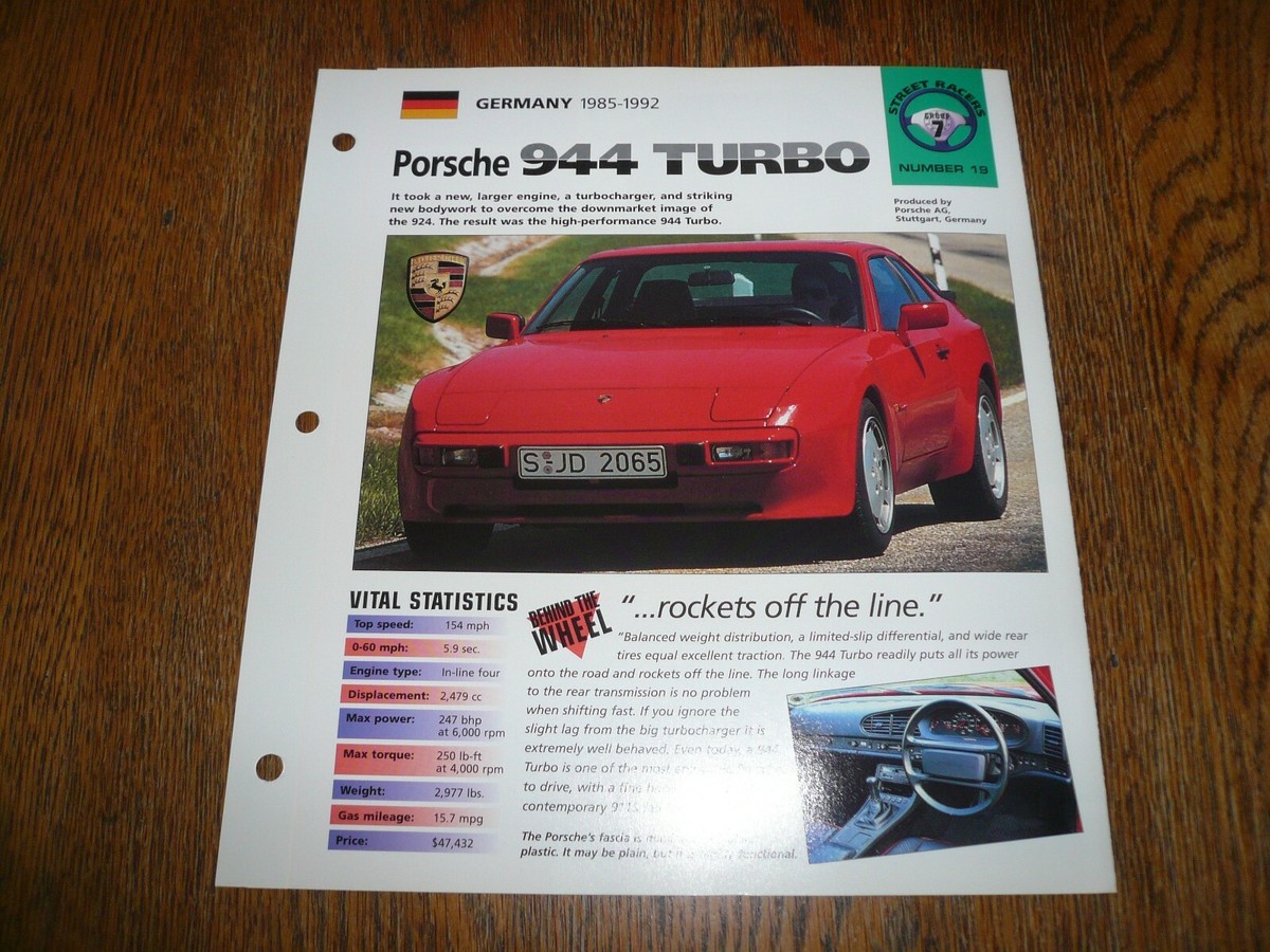 2個！！【正規品】アズイリス　新品未開封　パンフレット付き 1991 Porsche 944 Turbo UNIQUE IMP BROCHURE | eBay