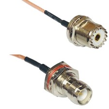 RG316 UHF Female BULKHEAD to RP-TNC FEMALE BULKHEAD RF Cable Rapid-SHIP LOT