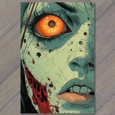 STICKER Abstract Tentacle Design Surrounding Eyes Lips Close-Up Woman s Face