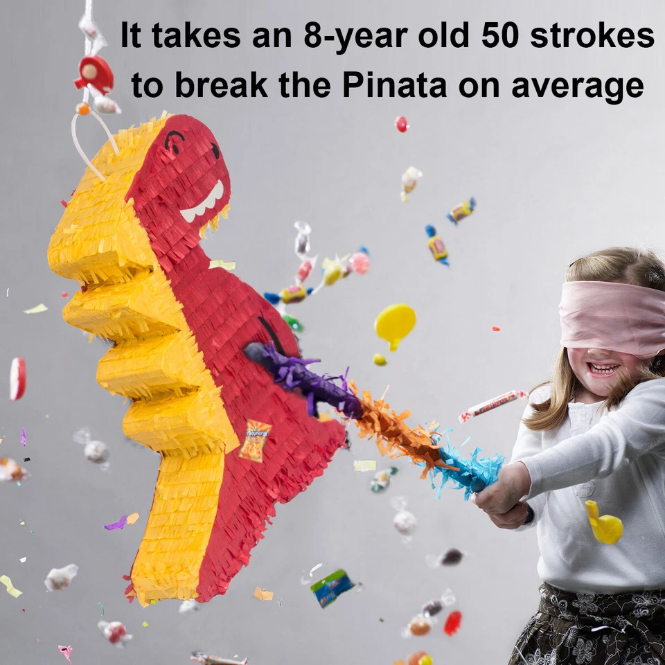 Piñata de dinosaurio con lazo colgante para niños cumpleaños piñata mexicana Cinco de Mayo Foto 3 de 4