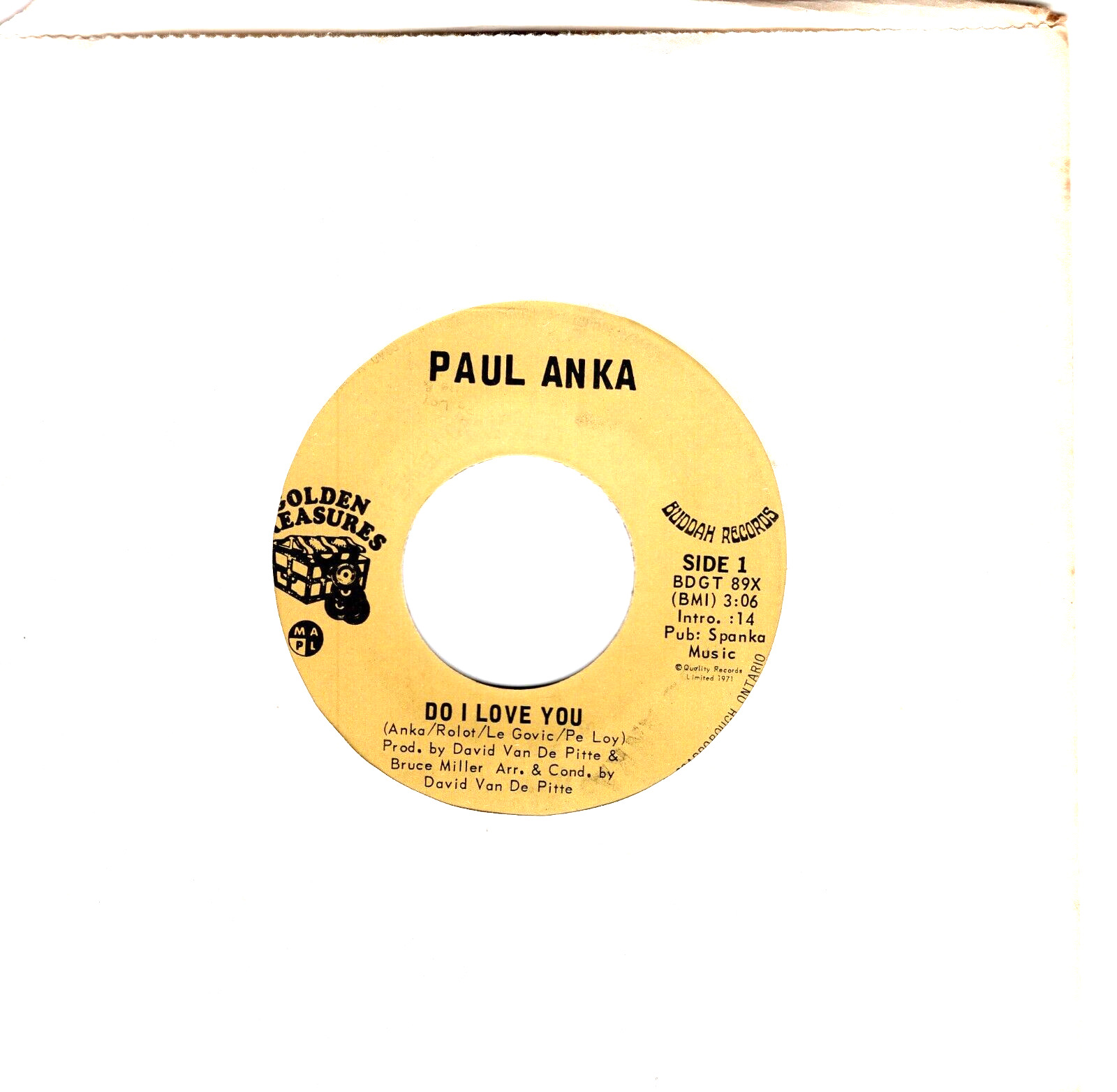 Paul Anka:  Do I Love You / So Long City  .."IMPORT" .. 45 RPM A-3323