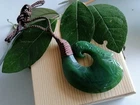 New Zealand Jade Greenstone Bound Fish Hook X Large pendant 70mm L x 45mm W