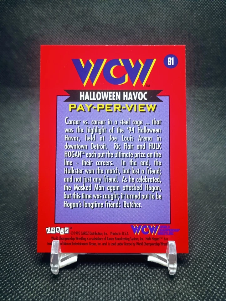 Hulk Hogan Ric Flair 1995 Halloween Havoc WCW Cardz Main Event Promo 91 WWE Rare - Image 2 of 2