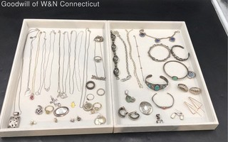 48 Piece 925 Sterling Silver Jewelry Lot 276.69g
