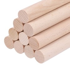 Wooden Dowel Rods, 15mm 5/8 x 12 Inch Round Wooden Rod for DIY,Pack of 10