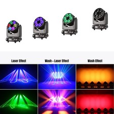 6X60W Bee Eye RGBW 4in1 Wash Moving Head Light 8W RGB Animated Laser Light 4PCS