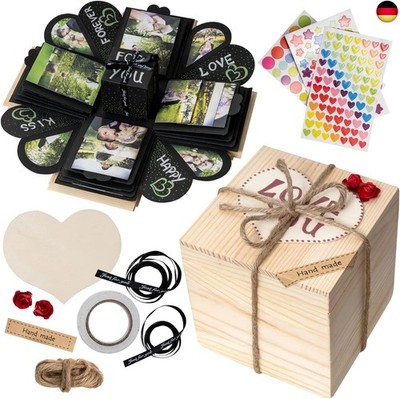 WoodExplosionBox Holzkiste Explosion Box überraschungsbox - DIY Geburtstag 