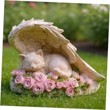 Cat Pet Memorial Stones Outdoor Statue, A Sleeping Cat Memorial Stone Grey