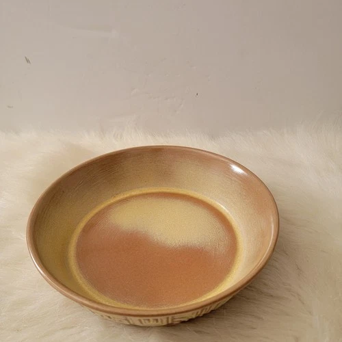 Frankoma Pottery Mayan Aztec Gold Single Serving Dish/Bowl 8.5 in 7N