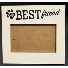 Mainstays My Best Friend Pet Picture Frame White Wood 4x6 Paw Print