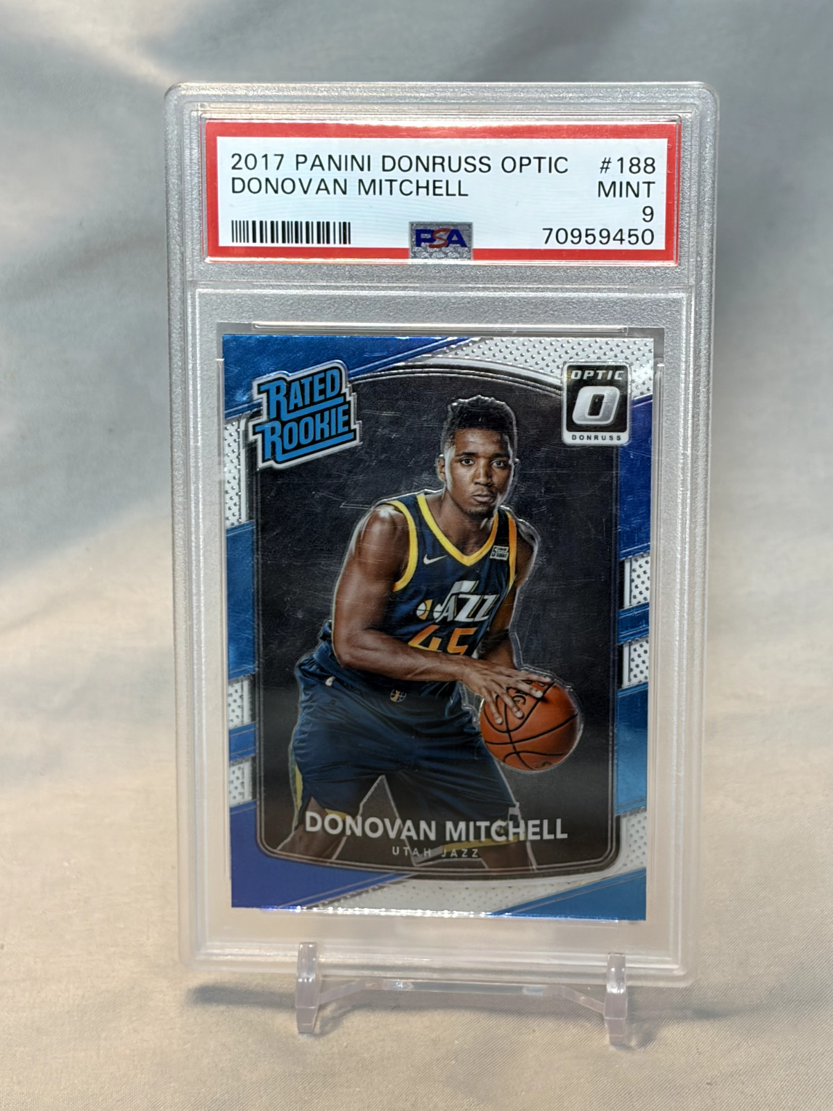 Donovan Mitchell Rated Rookie PSA MINT 9 2017-18 Optic Basketball