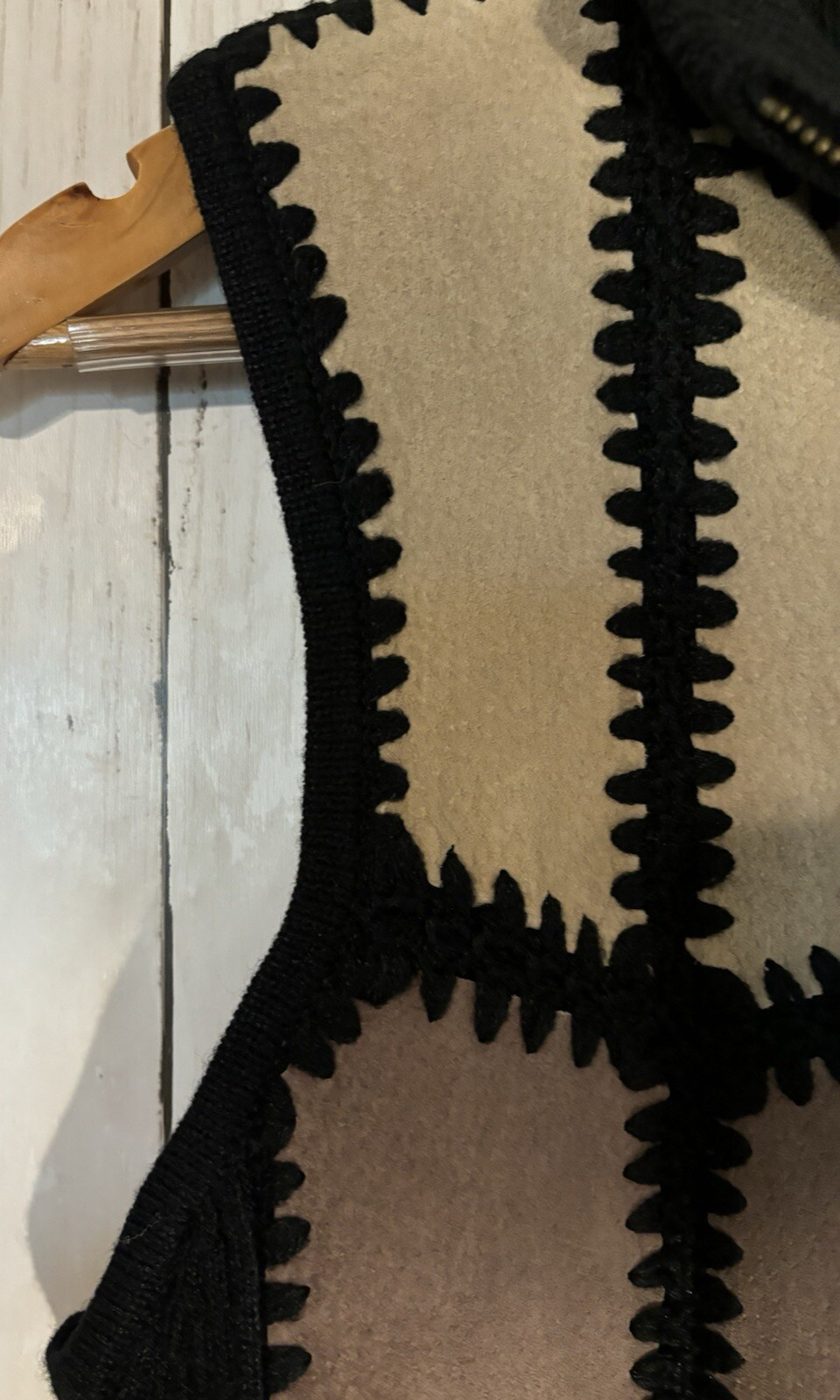 Vtg Studio Works Leather Patchwork Sweater Vest S… - image 5