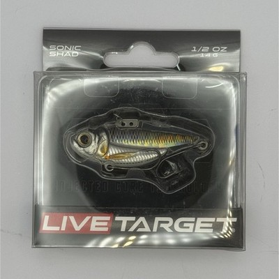LIVETARGET Sonic Shad Crankbait Silver Black 1/2 Oz 55mm Shad Freshwater Fishing