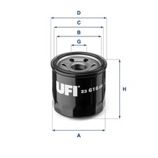 Ölfilter UFI 23.616.00 Anschraubfilter für DK BN KF GH MAZDA KE GL DJ BM GJ MX 4