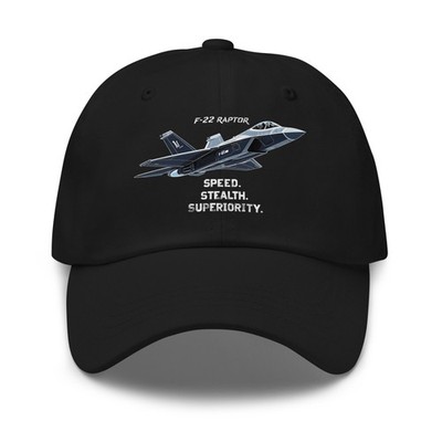 F-22 Raptor Dad Hat Speed Stealth Superiority Aviation USAF Cap