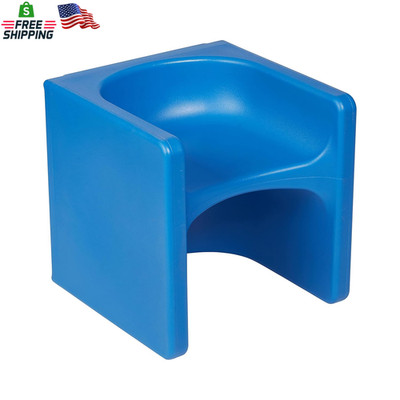 Ecr4Kids Tri-Me 3-In-1 Cube Chair, Kids Furniture, Blue