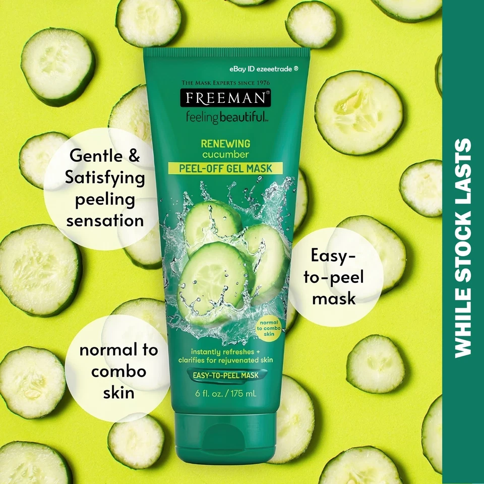 FREEMAN Renewing 黄瓜去皮凝胶面膜舒缓净化护肤 175 毫升 — 第 3/4 张图片