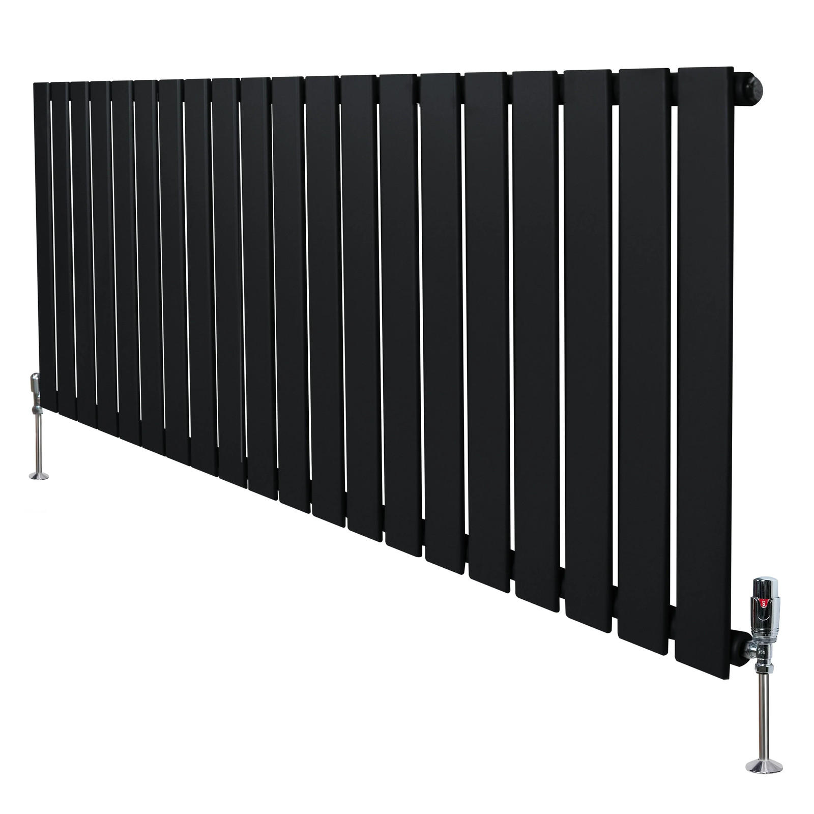 Flat Single Column Radiator 600mm x 1400mm & TRV Chrome Valves