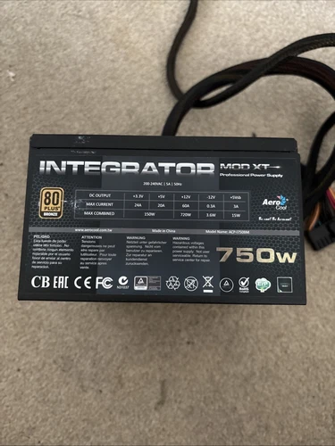 Aerocool Integrator Mod XT 750W Power Supply Semi-Modular 80 Plus Bronze