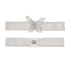 AWFOUGAR Garters for Brides Wedding Garter Elasticated One Size, Butterfly-b