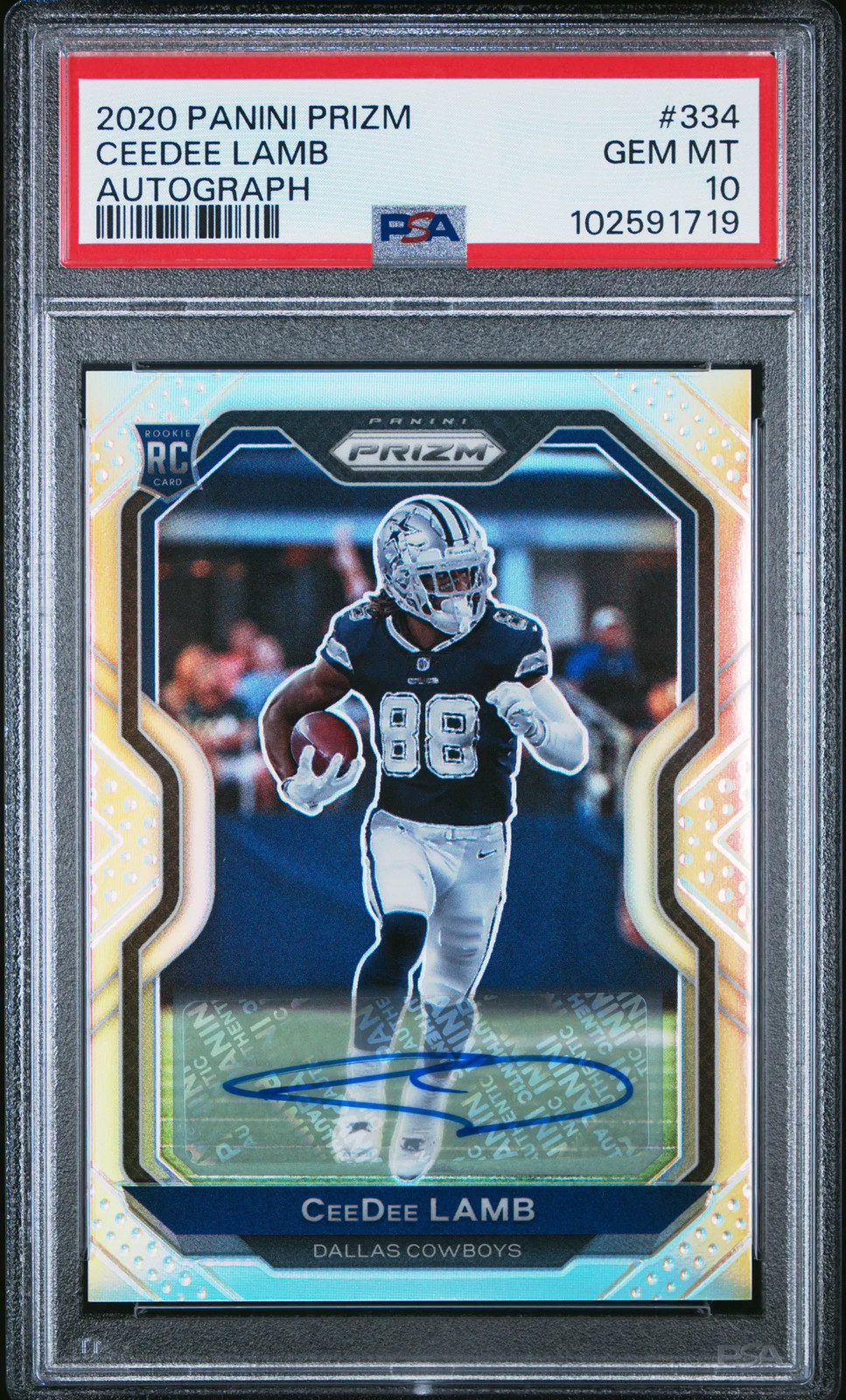CeeDee Lamb Panini Prizm #334 Autograph