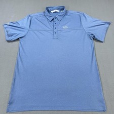 Travis Mathew Polo Shirt Mens XL Blue Heather Golf Performance Stretch Logo