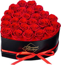 27 Flower Forever Heart Shape Box, Eternal Preserved Roses Gift for Her, Lasting
