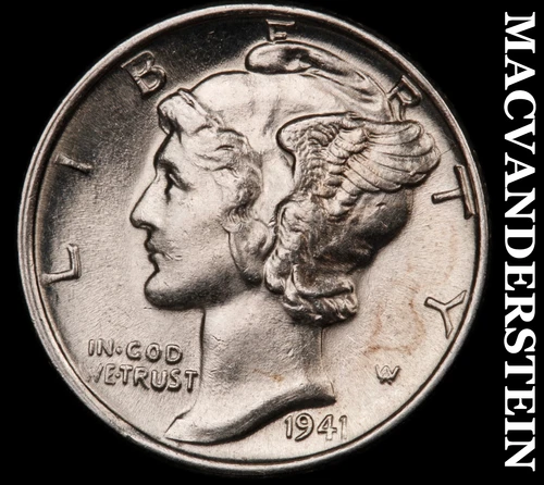 1941 Silver Mercury Dime - Choice Gem Brilliant Uncirculated  Lustrous  #i6835