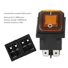 (Orange)10Pcs 30A 125 250VAC Rocker Toggle Switch T85 55 1E4 UL CUL Red LED