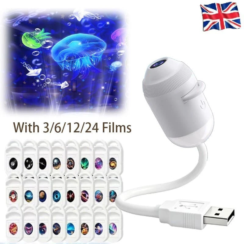 Galaxy Projector Night Light, USB Galaxy Star Projector with 3/6/12/24 Films UK - Image 1 of 4