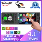 4.1in 1DIN Carplay Car Stereo Radio MP5 FM60 Type-C Bluetooth Mirror Link
