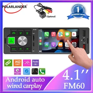4.1in 1DIN Carplay Car Stereo Radio MP5 FM60 Type-C Bluetooth Mirror Link