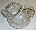 Vintage Manhattan Anchor Hocking Clear Ribbed Tilted Pitcher with Ice Lip