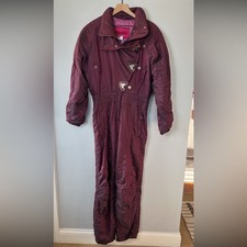 Vtg Kaelin Skiing Finesse Snowsuit Purple Snow Bib Thermal Y2K 80s 90s Womens 14