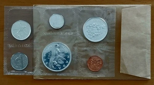 1963 Canadian Mint Uncirculated Coin Set.