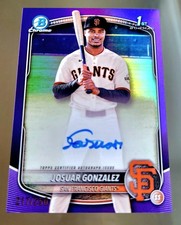 2025 Bowman Chrome Prospects Josuar Gonzalez Purple Refractor Auto #'d 217/250
