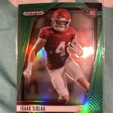 GREEN 2025 Panini Prizm Draft Isaac TeSlaa #129 Razorbacks Rookie Football