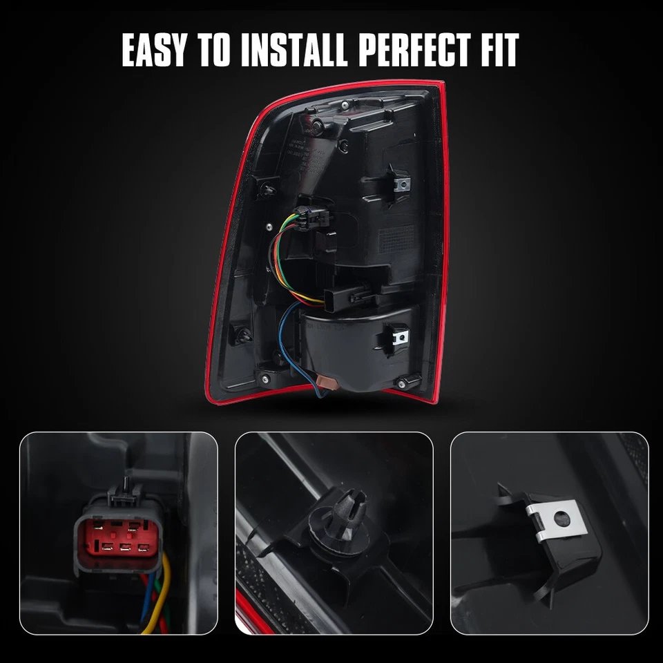 Luz trasera LED para Ram 1500 2500 3500 2013-2018 lámpara de freno trasera conductor y pasajero Foto 4 de 4